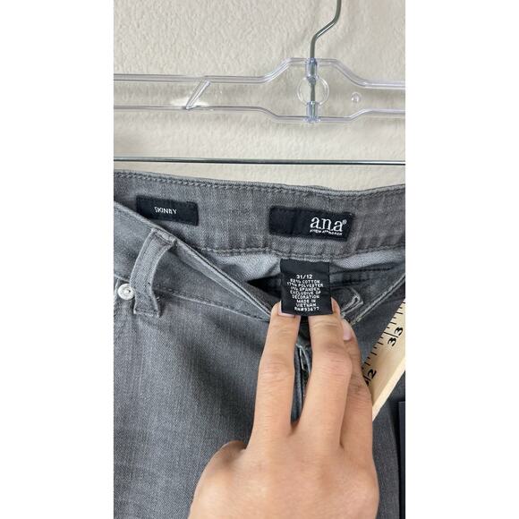NWT a.n.a Low Rise Skinny Fit Through Hip And Thigh Gray Stretch Jeans 31/12 - Picture 8 of 12